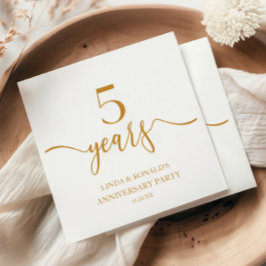 Elegant Champagne 5:e Bröllop-årsdagen Pappersservett