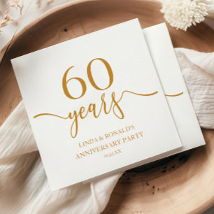 Elegant Champagne 60:e Bröllop-årsdagen Pappersservett