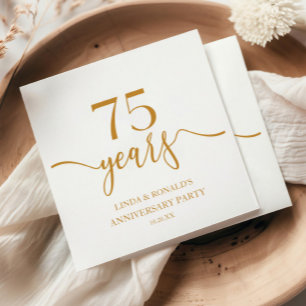 Elegant Champagne 75-års bröllopsdag Pappersservett
