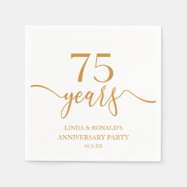 Elegant Champagne 75:e Bröllop-årsdagen Pappersservett