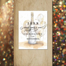 Elegant Champagne and Balloons New Year's Eve