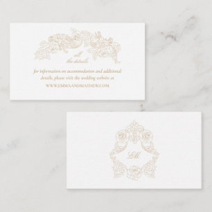 Elegant Champagne Barock Bröllopswebbplats Tilläggskort