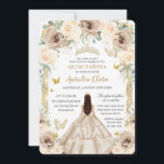 Elegant Champagne Blommigt Vintage Guld Quinceañer Inbjudningar<br><div class="desc">Anpassa denna vackra quinceañera-inbjudan med din egen formulering enkelt och snabbt,  tryck bara på anpassningsknappen för att ytterligare ordna om och formatera stil och placera texten. Matchande artiklar tillgängliga i arkivet! c) Lycklig Cat Studio</div>
