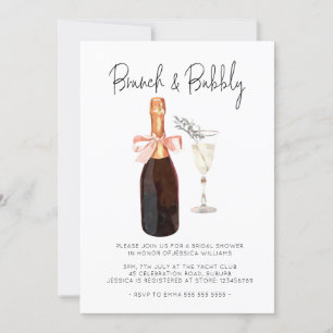 Elegant Champagne Brunch & Bubly Möhippa Inbjudningar