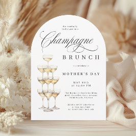 Elegant Champagne Brunch Mors dag Inbjudningar
