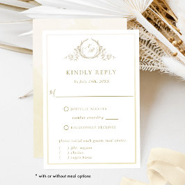 Elegant Champagne Cream Watercolor, Monogram OSA Kort