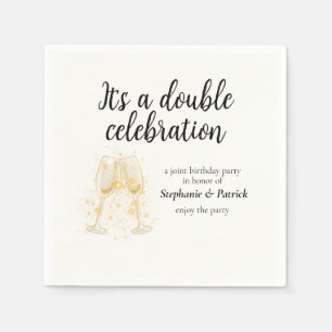 Elegant Champagne Dubbla Firande Joint Party Pappersservett