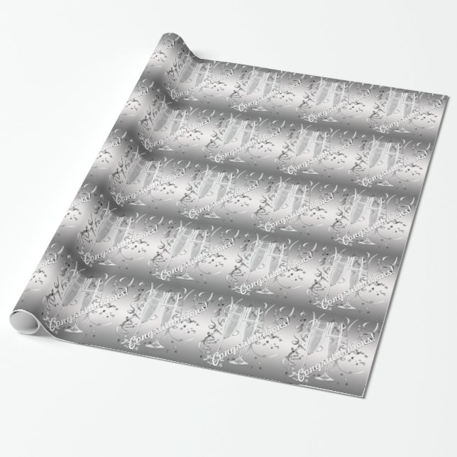 Elegant Champagne Gift Wrap Presentpapper (Utrullad)