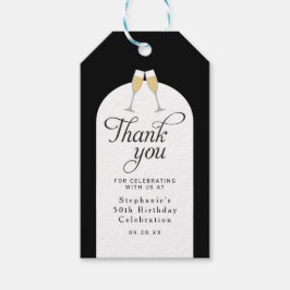 Elegant Champagne Glass Tack Party Favor Presentetikett