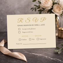 Elegant Champagne Gold 50th Anniversary RSVP Card