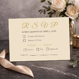 Elegant Champagne Guld 50-årsjubileum RSVP-kort OSA Kort