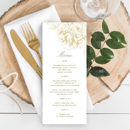 Elegant Champagne Guld Blommig Peony Bröllop Meny