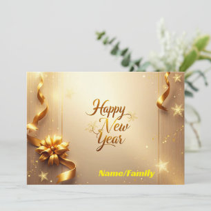 Elegant Champagne Guld Gott Nytt År Julkort