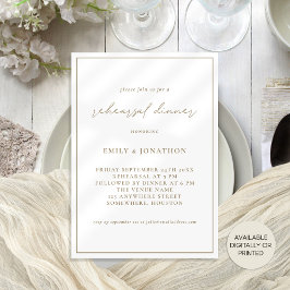 Elegant Champagne Guld Rehearsal Dinner Inbjudningar