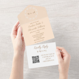 Elegant Champagne Ivory Script Modern OSA QR-kod
