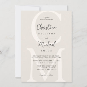 Elegant Champagne Minimal Chic Bröllop Inbjudningar