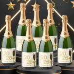 Elegant Champagne New Year's Eve<br><div class="desc">Elevate your New Year’s Eve celebration with this Elegant Champagne Wine Label, designed to add a glamorous touch to your party beverages. Featuring sparkling champagne details and chic modern typography, this label is perfect for wine bottles, champagne gifts, party favors, and table displays. Fully customizable to coordinate seamlessly with your...</div>