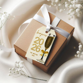Elegant Champagne New Year's Eve Presentetikett