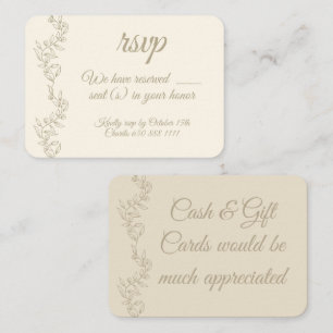 Elegant Champagne Nummer på säten OSA Pengarar-gåv Tilläggskort