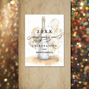 Elegant Champagne och Ballonger Nyårsafton Poster