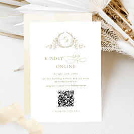 Elegant Champagne OSA Online QR Code Monogram Tilläggskort