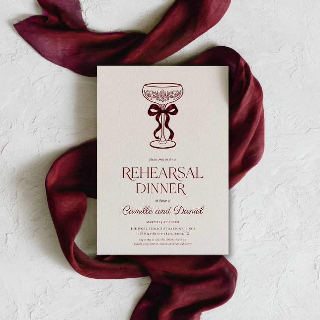 Elegant Champagne Övningsmiddagsinbjudan Inbjudningar (Champagne Rehearsal Dinner Invitation )