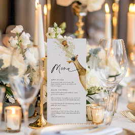 Elegant Champagne Party Menu Meny