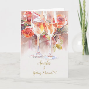 Elegant Champagne & Ro Förlovning Meddelande