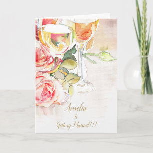 Elegant Champagne & Ro Förlovning Meddelande