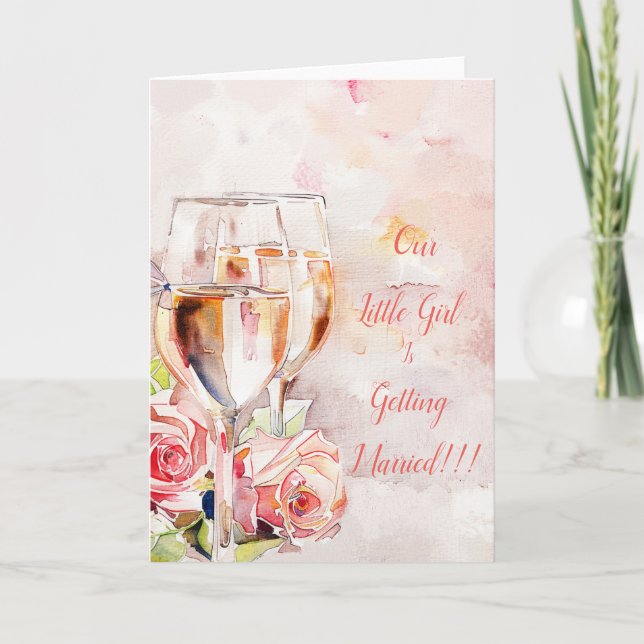 Elegant Champagne & Ro Förlovning Meddelande (Framsida)