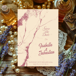 Elegant Champagne & Rosamorf Save the Date Inbjudningar