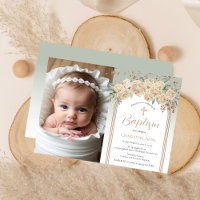 Elegant Champagne | Sage Blommigt Photo Baptism