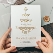 Elegant Champagne Snyggt Retro Förlovningsfest