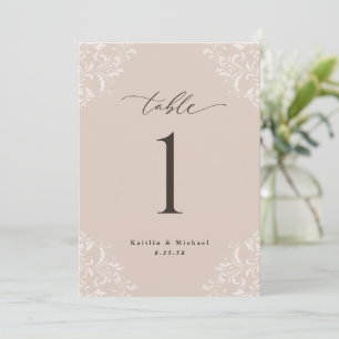 Elegant Champagne Tan 5x7 Bröllop Bordsnummer