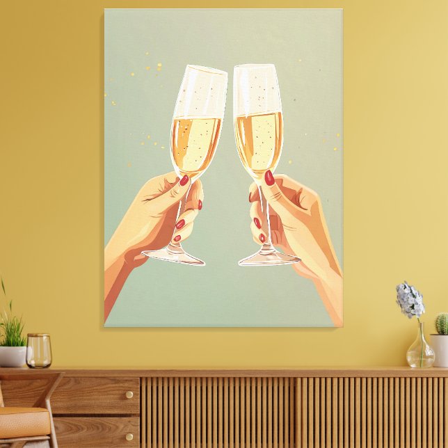 Elegant Champagne Toast Firande Canvastryck (Insitu (Vardagsrum))
