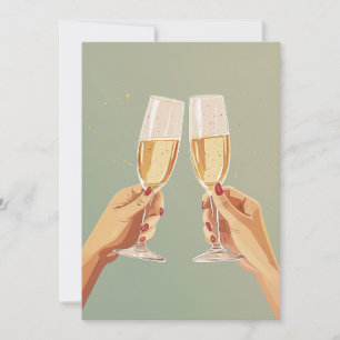 Elegant Champagne Toast Firande Inbjudningar
