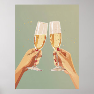 Elegant Champagne Toast Firande Poster