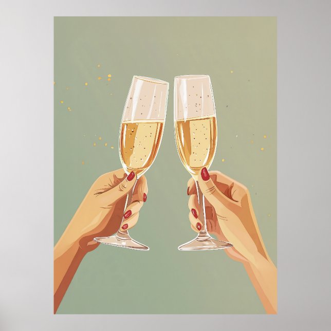 Elegant Champagne Toast Firande Poster (Framsidan)