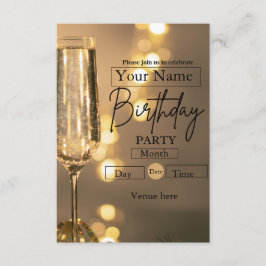 Elegant Champagne Toast Födelsedagsinbjudan Inbjudningar