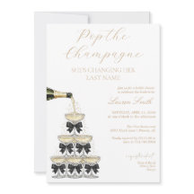 Elegant champagne torn bröllopsdusch inbjudan