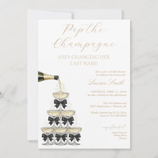 Elegant champagne torn bröllopsdusch inbjudan