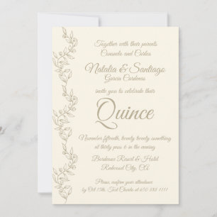 Elegant Champagne Twillingars Quince Skater Butter Inbjudningar