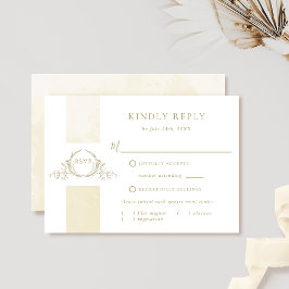 Elegant Champagne Watercolor Bröllop Monogram OSA