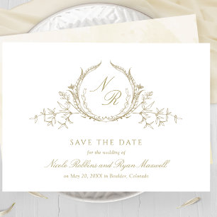Elegant Champagne Watercolor Monogram Calligraphy Spara Datumet