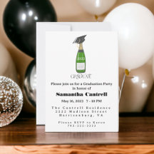 Elegant champagneflaska examensfest Klass av