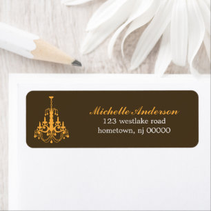 Elegant Chandelier-Adressetiketter Returadress Etikett