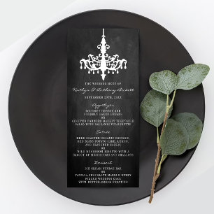 Elegant Chandelier Chalkboard Bröllop Collection Meny