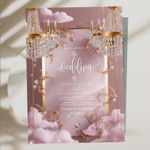 Elegant Chandelier Rosa Clouds Bröllop