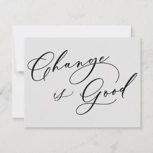 Elegant Change är Bra Grått Flytta Announement Anteckningskort