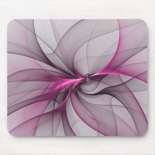 Elegant Chaos Modern Abstrakt Rosa Fractal Art Musmatta (Framsidan)